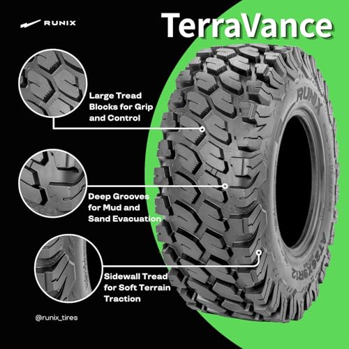 Image of RUNIX ATV UTV Radial Tires, RUNIX TerraVance, 27X9R14 Front, 27X11R14 Rare, Set of 4, SXS, Side by Side, Radial Tire, All Terrain, 6PR, Tubeless, 27X9-14, 27X11-14
