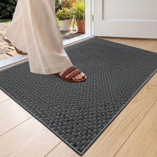 Tapete para puerta interior y exterior 26x47 in gris miniatura 1