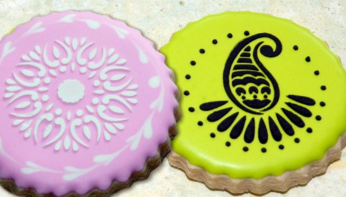 Designer Stencils Mehndi Cookie Stencil Set, 2-Inch, Beige/Semi-Transparent #TOP3