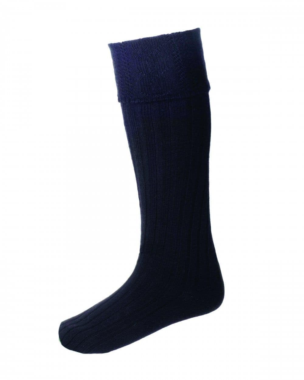 House of CheviotMerino Wool Kilt Hose Socks in Ancient Blue | Made in Scotland | Men's Kilt Accessory | Size S | For Outdoor and Indoor Use | Scottish Craftsmanship