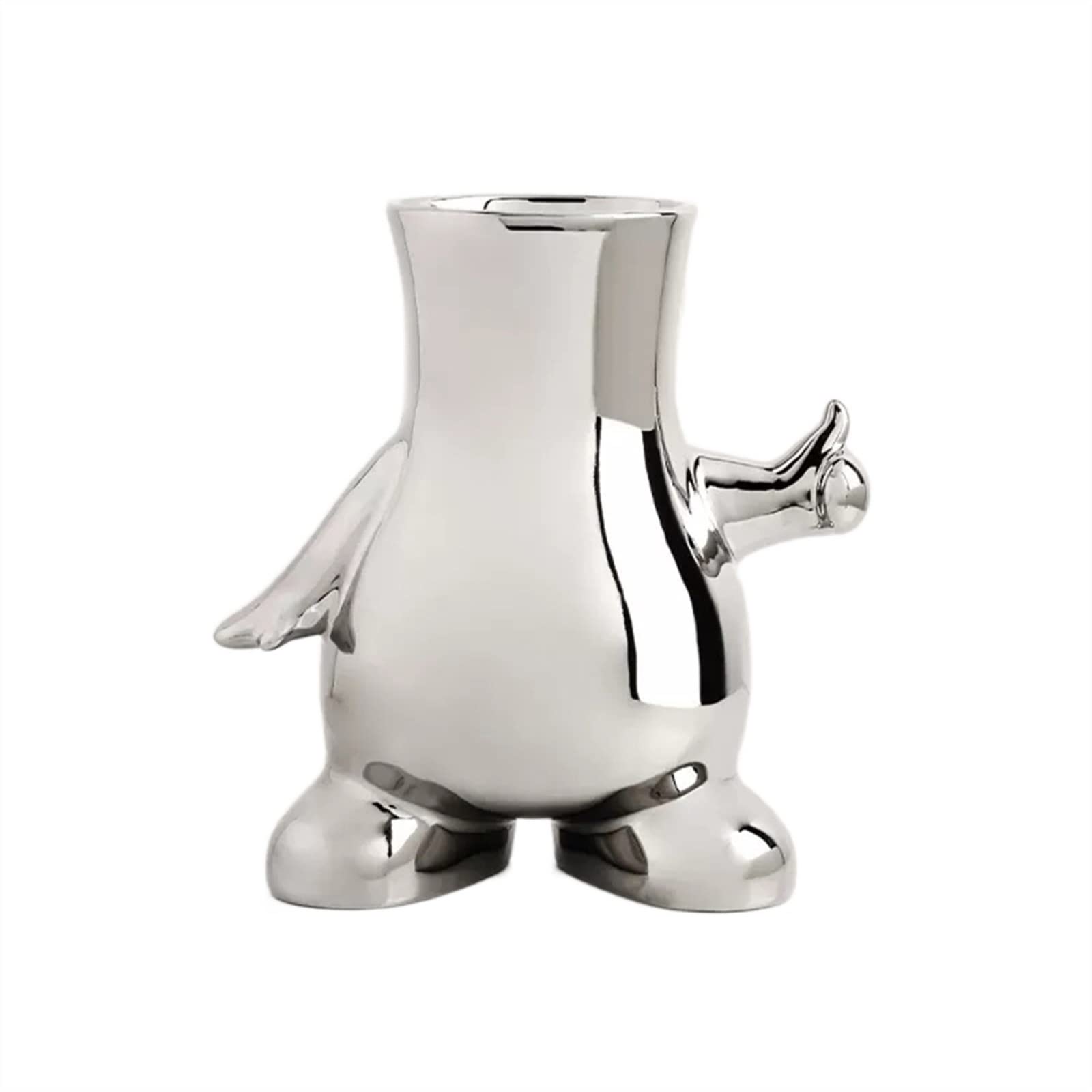 Bzgpmfud Silver Vase Desktop Flower Ceramic S Decoration Living Room Table Flowers Hydroponics Simulation Dry Arrangement(,Grey Wolf)