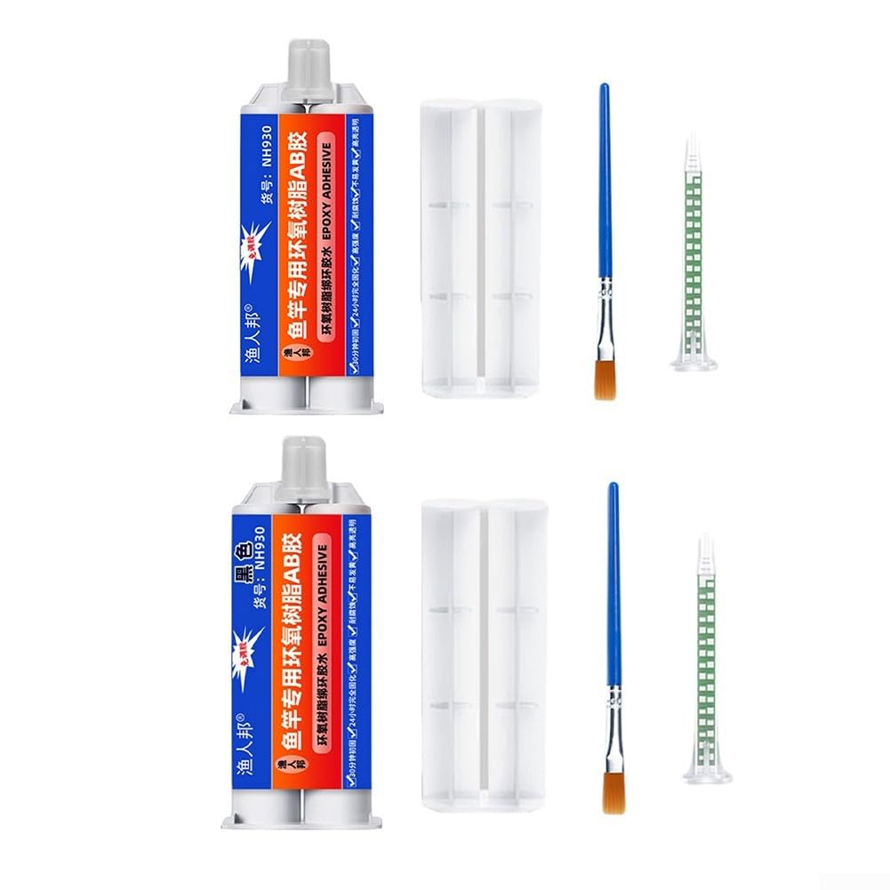Kit di riparazione per canne da pesca, 50 ml, resina epossidica, perfetto per pali secondari in mare e strada (trasparente)