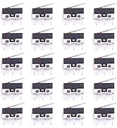 Youmile 20PACK Micro Switch AC 1A 125V 3Pin SPDT NO+NC Hinge Lever Momentary Push Button Micro Li...