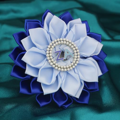 Image of Zetaa Amicaea Flower Brooch Pin for Women ZA Sorority Corsage Gift Greek Sorority Brooch Pin Paraphernalia Gift Sisterhood Jewelry for Soror