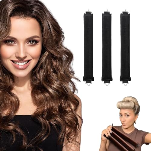 Yeria 3 unidades de rizos sin calor, rulos durante la noche, rizador de pelo Overnight Blowout, rizador para dormir, banda sin calor, rizadores grandes para todos los tipos de cabello