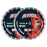ORIXTREME 12 Inch Diamond Saw Blade 2Pcs, Segmented General Purpose Blade Dry/Wet Cutting Concrete, Reinforced Concrete, Masonry, Brick, Block,1'-20mm Arbor