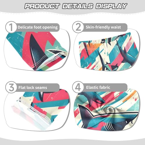 Toddler Girls Leggings Printed Yoga Pants Leggings Colorful Sketch Sharks for Kids3