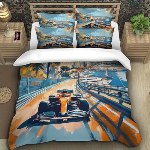 Parure de lit voiture de course microfibre lit simple 135x200