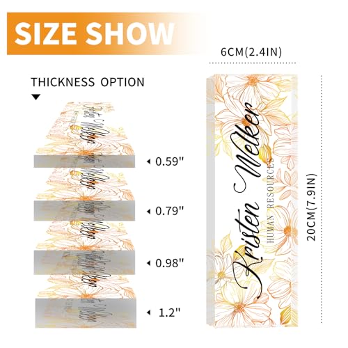 Image of Name Plate for Desk, Desk Name Plate Personalized, Office Decor for Women Men, Acrylic Desktop Accessories, Office Appreciation Gifts for Boss Social Workers Nurse Teacher Employee (White /Gold)