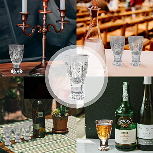 Shot Glass, Carved Shot Glass Set, Lead-Free Glass， 1.35 Oz Transparent Heavy Base Shot Glass Set Of 6, For Tequila-Vodka-Cocktail - Thumbnail 3