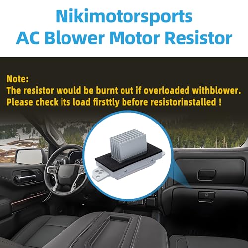 Image of Blower Motor Resistor,Nikimotorsport Blower Resistor Compatible with 2003-2007 Chevy & GMC,Resistors Replace OE# 15-81773,89018778, 89019351,22754990