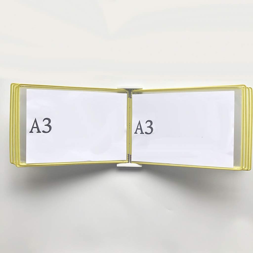 GLETSF Wall Mount Reference Display System, Catalog Display Rack, A4 Folder Wall-Mounted File Holder, 10 Panels Desktop/Wall Reference System, Poster Flip Book,Folders,Multi Coloured