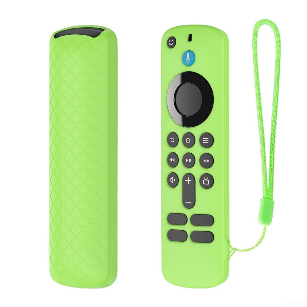 Cover in silicone di qualità per Fire Tv-Stick 4K, HD, modello più recente, resistente agli urti, testurizzato antiscivolo, vestibilità aderente, facile accesso ai pulsanti (verde di notte)