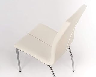Stones Viva Set Di 4 Sedie Imbottite, Finta Pelle/Metallo, Bianco, 44X43X92 cm, 4 Unità