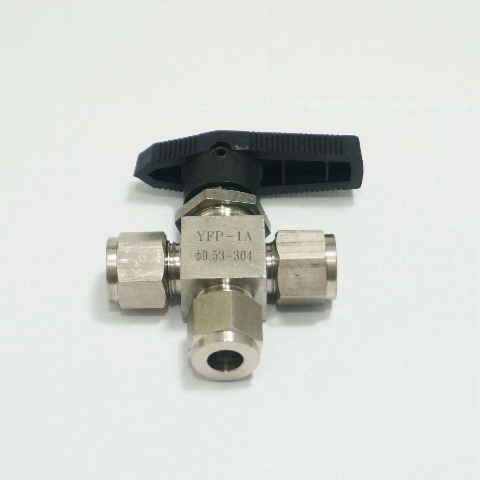 UWUKCJOKQ Fit for 3/8" O/D Tube 304 Stainless Steel Tee 3 Ways Compression Fitting Shut Off Ball Valve