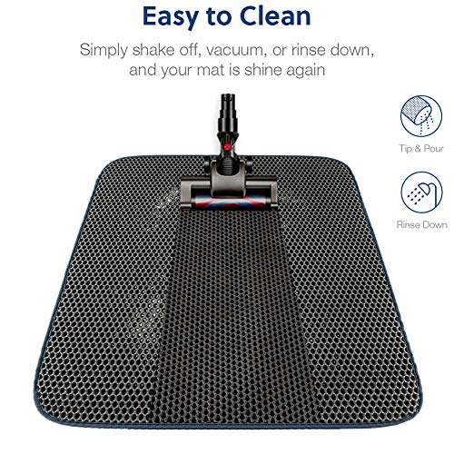 WePet Cat Litter Mat, Kitty Litter Trapping Mat, Honeycomb Double Layer Mats, No Phthalate, Urine Waterproof, Easy Clean, Scatter Control, Catcher Litter Tray Box Rug Carpet - Thumbnail 3