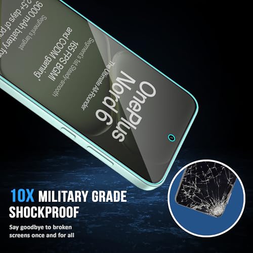 Image of FIRST MART Military-Grade Matte Anti-Glare Tempered Glass for OnePlus Nord 6 5G (6.78 Inch) With Edge to Edge Screen Coverage and Easy Installation Kit | Matte (Pack of 2)