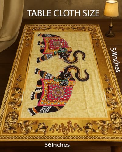 Image of AAZEEM Printed Tablecloth Soft Feel Table Cover 4-6 Seater,Table Cover,Dining Table Cover, Table Linen,Dining Table Chair Cover,Dining Table Cover 6 Seater |