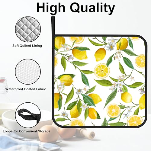 Jasakoo Lemon Fruits Pot Holders Set Of 2 Heat Resistant & Non Slip Potholders thumb #2