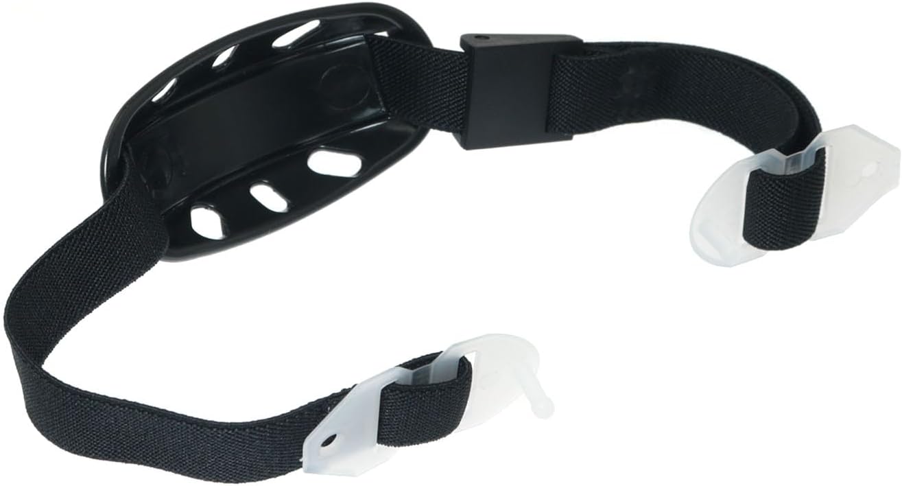 RLECS 2PCS Universal Helmet Adjustable Elastic Jaw Strap Plastic Bumper Hat Protective Work Cap Liner Chin Pocket Strap Black