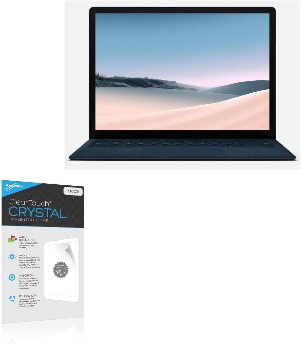 BoxWave Screen Protector Compatible With Microsoft Surface Laptop 3 (15 in) - ClearTouch Crystal (2-Pack), HD Film Skin - Shields From Scratches