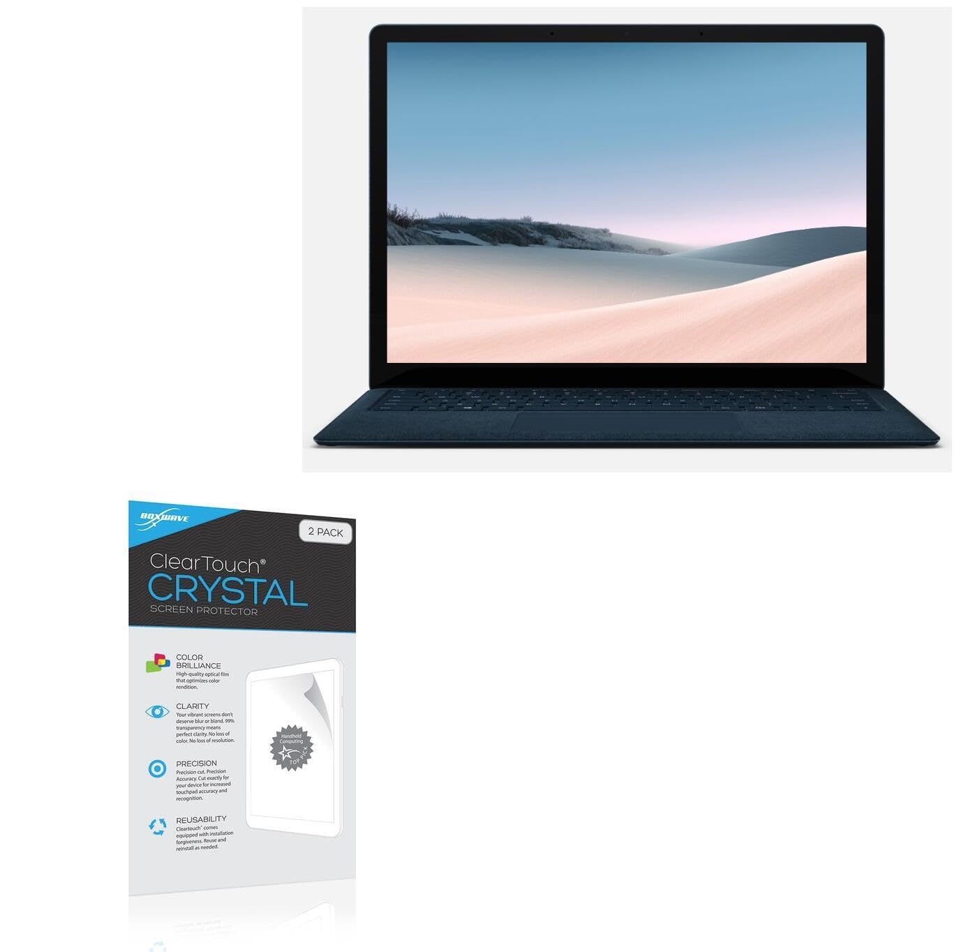 BoxWave Screen Protector Compatible with Microsoft Surface Laptop 3 (15 in) - ClearTouch Crystal (2-Pack), HD Film Skin - Shields from Scratches