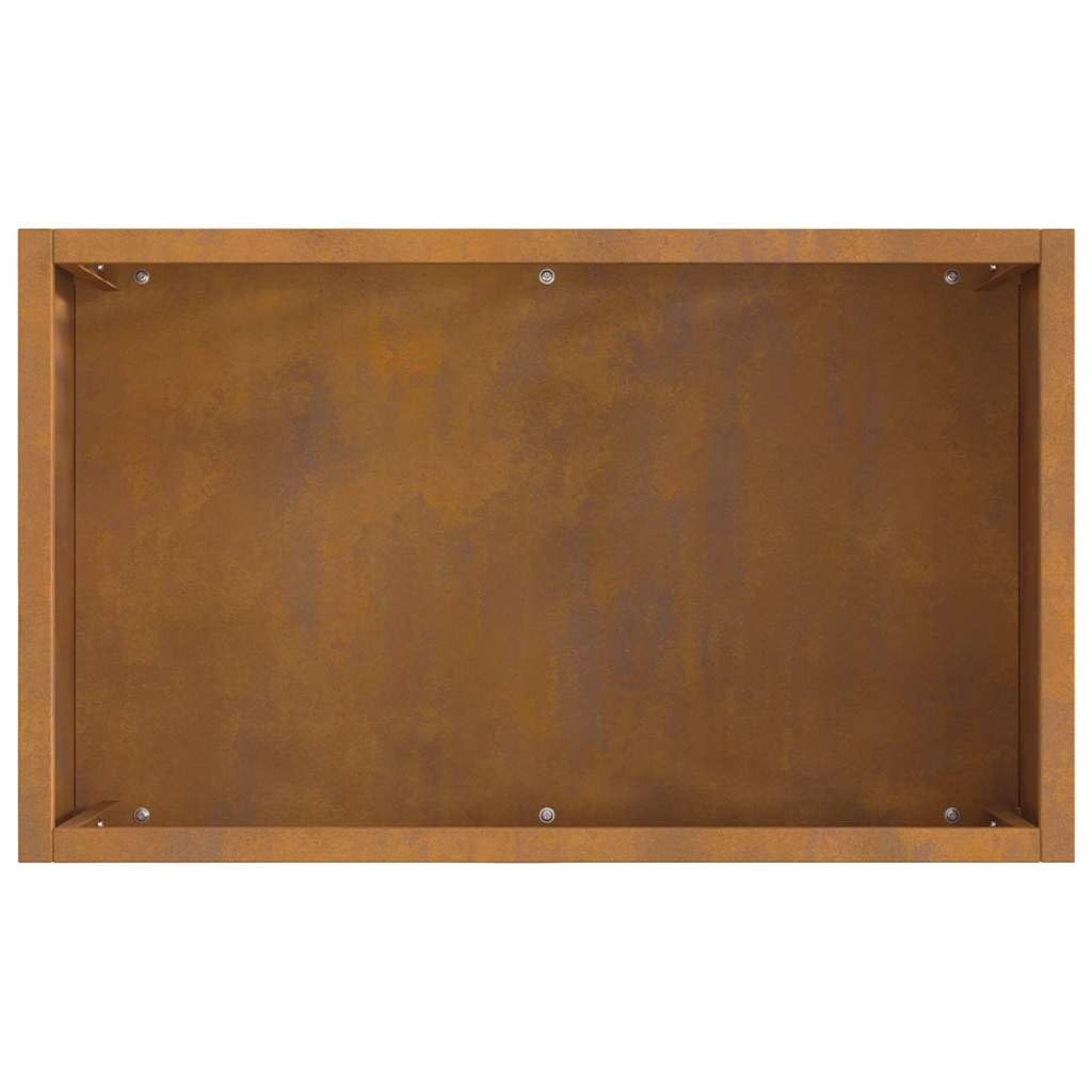 Cestino per focolare esterno portatile in acciaio per balcone e terrazza, moderno braciere 50 x 30 x 40 cm, colore marrone, ideale per campeggio e giardino con design aperto