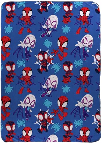Jay Franco Kids Plush Throw Blanket Soft & Cozy Fleece Throw for Bedroom & Couch Dcor Official Licensed Product Blue - Spidey & His Amazing Friends 46x60 - Throw Blanket