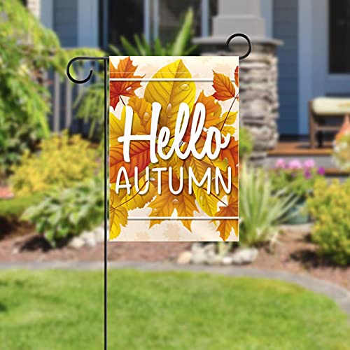 Drapeau de jardin Hello Autumn en polyester double face 30x45 cm - 5