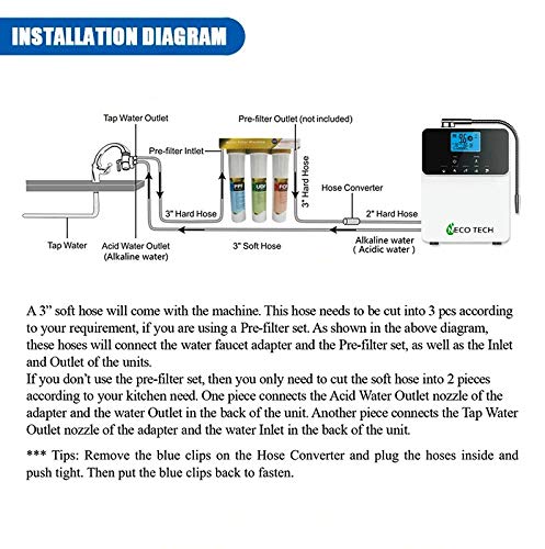 Image of NECO TECH AL-808A 11 Plates Alkaline Water Ionizer Machine | pH 3.5-10.5 | Hydrogen-Rich Antioxidant Water Generator | Touch Panel, Filter, ORP Display (White, 1 PCS)