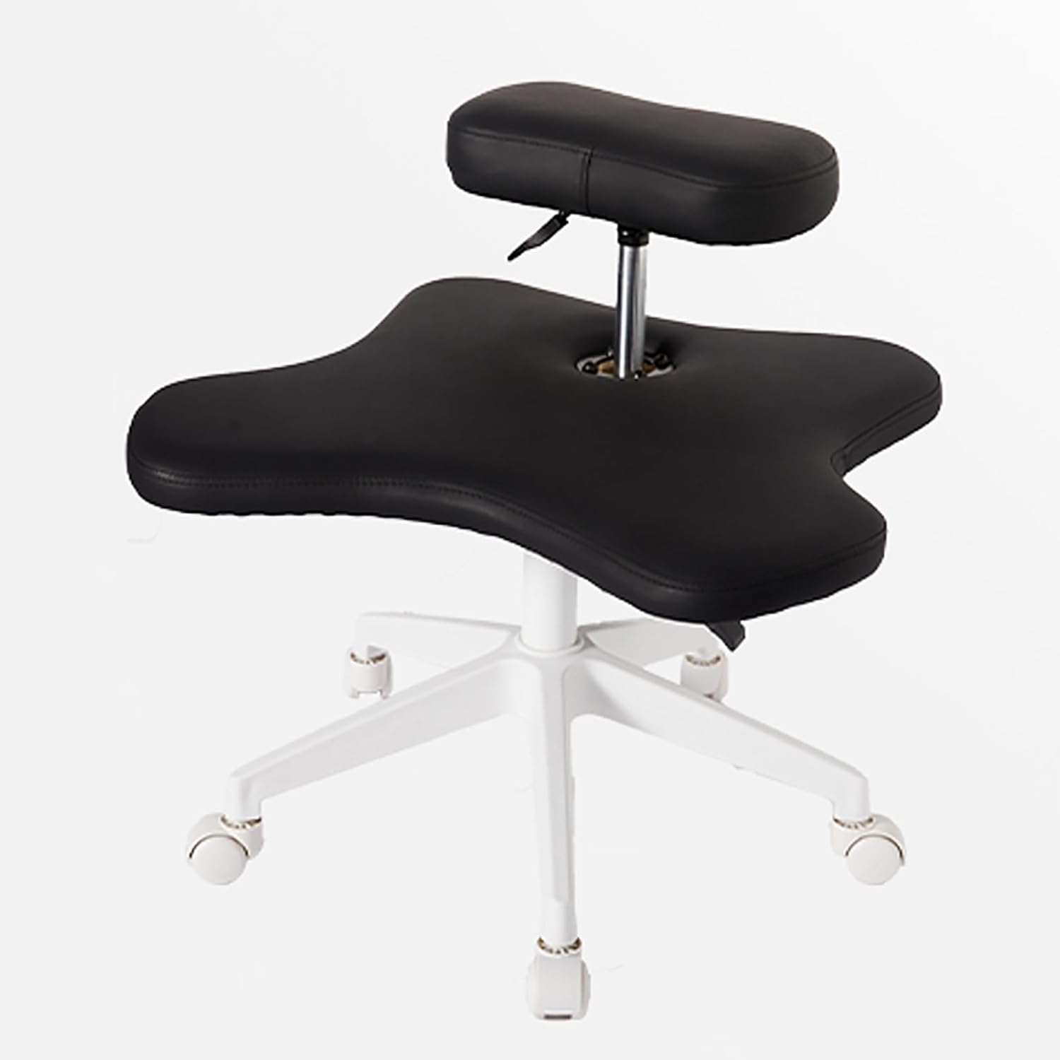 Cross Legged Chair with Wheels - Height Adjustable Kneeling Chair for Office, Home, Yoga, and Meditation (Svart)