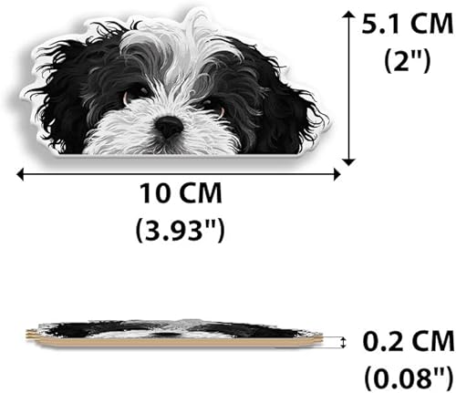 Miniatura 3 de WIRESTER Ambientador colgante para automóvil, hogar, baño, oficina, adornos decorativos, perro Shih Tzu blanco negro