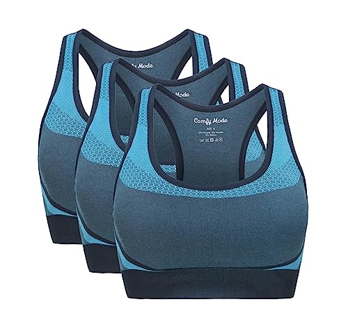 Comfy Mode Damen Sport BH, Bustier ohne Bügel Push Up gepolstert für...