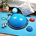 Honoson Half Ball Trainer Yoga Ball with Resistant Band Foot Pump Set, Half Exercise with Fitness Elastic Belt Hedgehog Balance Pods for Core Stability Full Body Workout Gym(Blue,18 Inch)