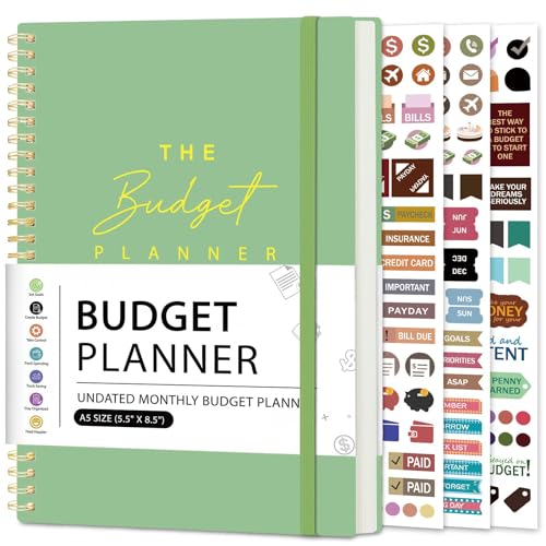 Budget Planner Undated 12-Month Financial Organizer with Expense Tracker