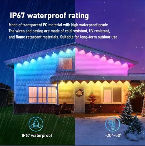 Lumières extérieures étanches Guirlande LED intelligente RVB multi-modes