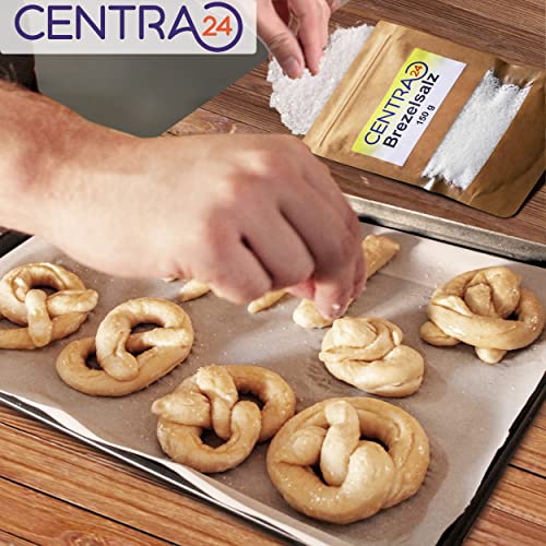 Centra24 Brezelsalz, Spezialsalz für Brezeln, Laugengebäck und universeller Einsatz in Küche OHNE Trennmittel in Bäckerqualität, in wiederverschließbaren Beutel (150 GR)