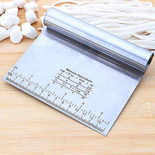 XBRN Pro Dough Pastry Scraper/Cutter/Chopper with Measuring Scale - Cake, Pizza Cutter - Pastry Bread Separator Scale Knife