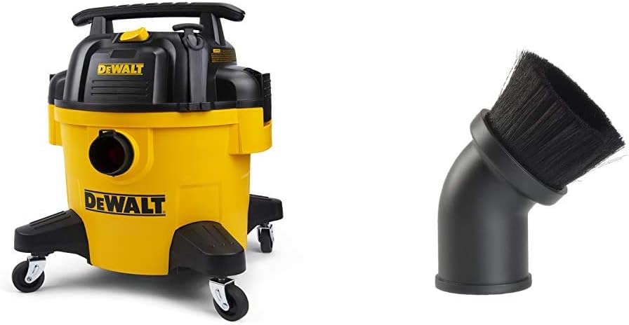 DEWALT DXV06P 6 Gallon Wet/Dry Vac + WORKSHOP WS17801A Vacuum Brush Attachment