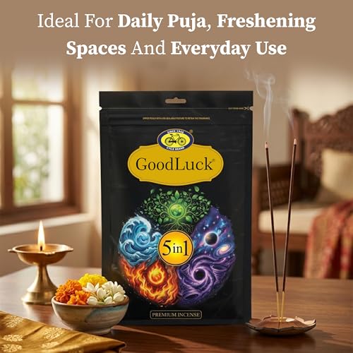 Image of Cycle Pure GoodLuck 5-in-1 Agarbatti (450g) | Premium Incense with Fruity, Floral & Classic Fragrances (Pineapple, Rose, Shivuli, Cosmatiq, Moods) | Long Lasting Aroma | Ideal for Pooja & Home
