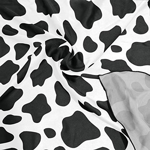 Bardic Square Head Scarf for Women Black White Cow Print Hair Scarf Lightweight Silk Like Women Fashion Scarves Neckerchief Hair Wrap Neck Scarf 23.6''x23.6''4