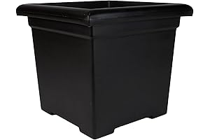 The HC Companies 15.5 Inch Accent Square Planter - A Contemporary Black...