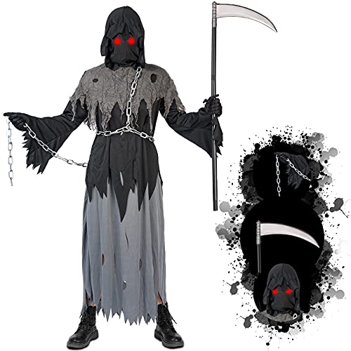 Disfraz de Segador Tenebroso para Niños Gris XL miniatura 1