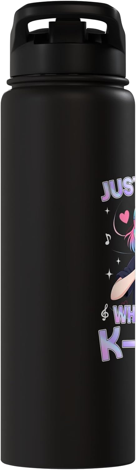 Just A Girl Who Loves K-Pop Cute Anime Kawaii Music Kpop Stainless Steel Insulated Water Bottle