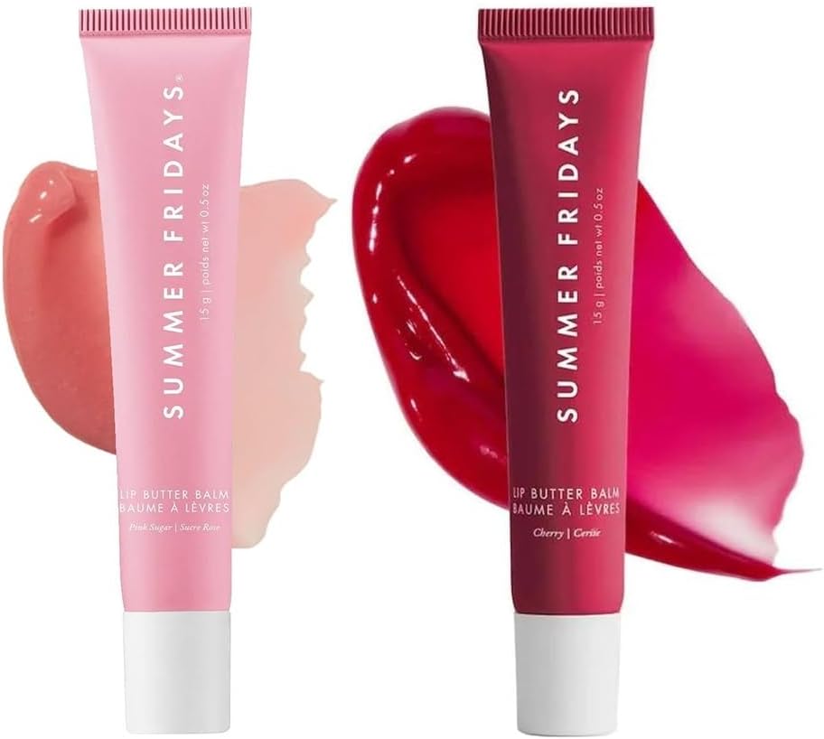 Summer Fridays Lip Balm, Summer Fridayss Lip Butter Balm,Color Changing Lip Balm,Nourishing Lip Mask for Instant Moisture,Shine and Hydration, Sheer-Tinted, Soothing Lip Care(1#+7#)