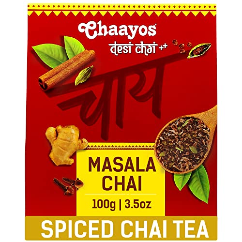 Image of Chaayos Masala Tea 100g, Strong Chai with Goodness of Adrak, Elaichi, Tulsi, Cinnamon & Clove For Chai Lovers Across India, 100% Immunity Booster, All Natural Ingredients, Black Tea
