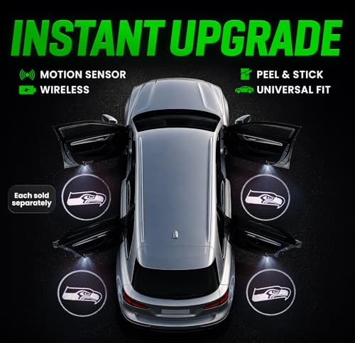 Image of LED Car Door Light - Officially Licensed NFL Wireless Projector - Show Your Team Pride - Battery Powered, Easy Install