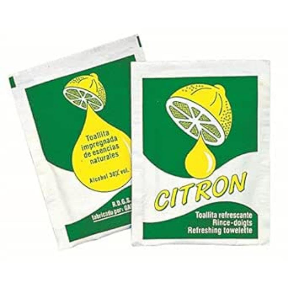 Salviette Rinfrescante Citron 6x8 cm Bianco Cellulosa 500 Unità