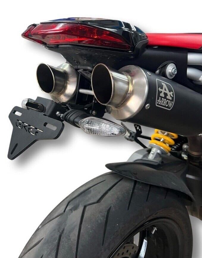 Portamatrículas GREF Compatible con Ducati Hypermotard 950 2019-2024 (con botón abatible)