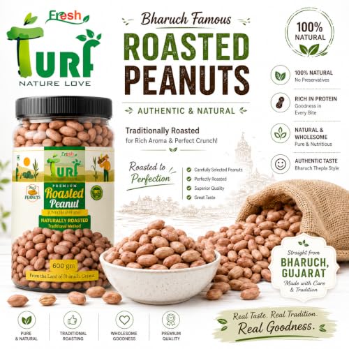 Image of Turf Fresh Roasted Salted Jumbo Peanuts, 600g Jar